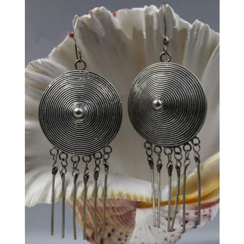 Free shipping wholesale Tribal exotic ethnic chinese handmade miao silver earring