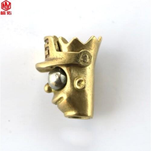 1PC EDC Paracord Beads Little Boy Retro Brass Copper Lanyard Pendants Knife Beads Umbrella Rope Cord Beads Pendants