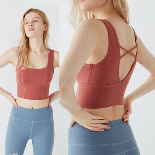 Brasieres Para Mujer Sports Bra Women Padded Push Up Bralette Sexy Bra Tank Top Shockproof Yoga Bra Back Cross Fitness Bra