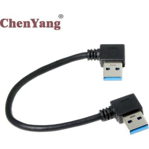 Chenyang USB 3.0 Type-A 90 Degree Right Angled to Right Angled Data Cable for Hard Disk Computer