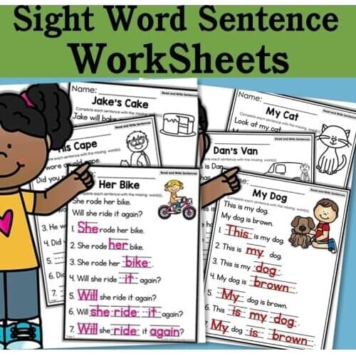 Read and Write Sight Word Sentences Set 1 and 2 (The Bundle) Google Classroom Learning PDF Electronic File