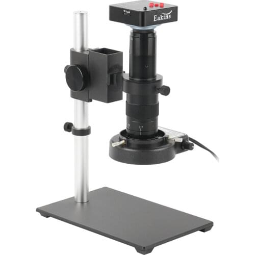800TVL 1/3 Inch CCD Digital Industry Video Microscope Camera Set +130X C-Mount Lens BNC Color Video Output+Stand+56 LED Light