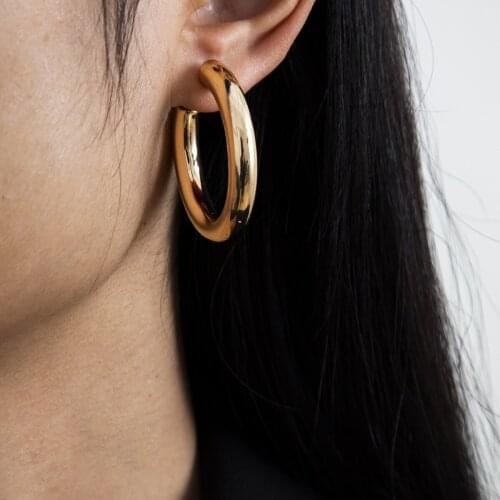 European and American simple temperament jewelry with semicircle C-shaped hiphop CCB fashion earrings for female party gifts