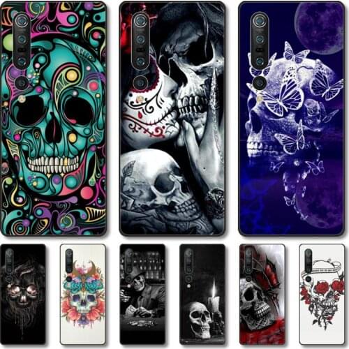 Purple skulls Phone Case For Xiaomi MI 11 10 9 5g Lite Ultra Pro Note S Black Shell Cover