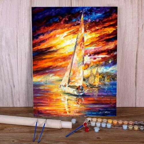 Sailing To The Horizon Painting By Numbers Set Oil Paints 50*70 Painting On Canvas Home Decoration For Kids Handiwork Art