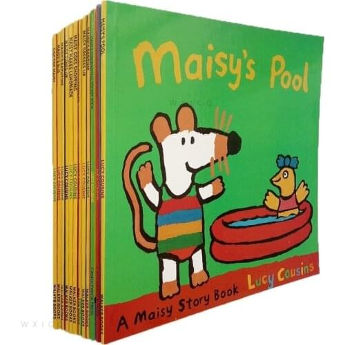 12 Books/Set Maisy Swim Bag Wave Mice Mouse English Picture Book Children Story Book Sticker Book IQ EQ Training
