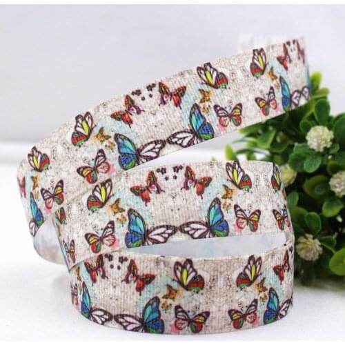 16813M17 , 22MM butterfly Series Printed grosgrain ribbon, DIY handmadeHair accessories Material wedding gift wrap