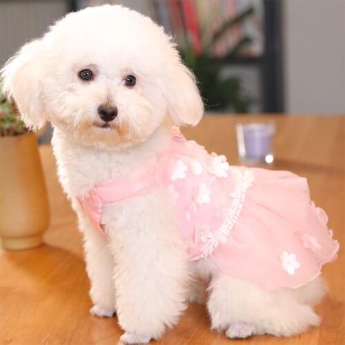 HOOPET Pet Dog Clothes Dress Princess Dress Teddy Puppy Wedding Dresses For Dog Small Medium Dogs Pet Accessories