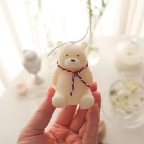 Cute Bear Shape Aromatherapy Candle Molds 3D Animals Handmade Wax Candle Silicone Mold Plaster Crafts Decoration Tool