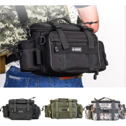 Multifunctional Fishing Tackle Bag Outdoor Sports Single Shoulder Bag Waist Pack Fishing Lures Tackle Gear Bags Shoulder Crossbo