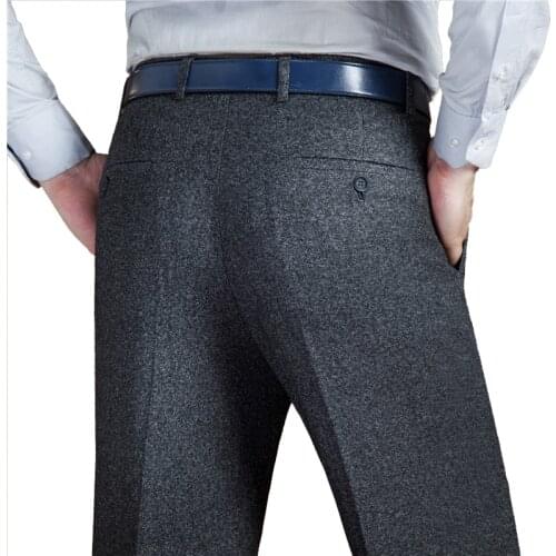 Mu Yuan Yang New Arrivals Mens Suit Pants Autumn and Winter Casual Mens Long Trousers Thicken Woolen Pants For Male Clothing