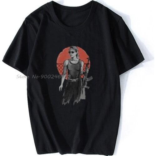 Printed Camiseta Terminator Sarah Connor Mens T-Shirt Masculina Women Camiseta Tshirt Cotton Tees Tops Harajuku