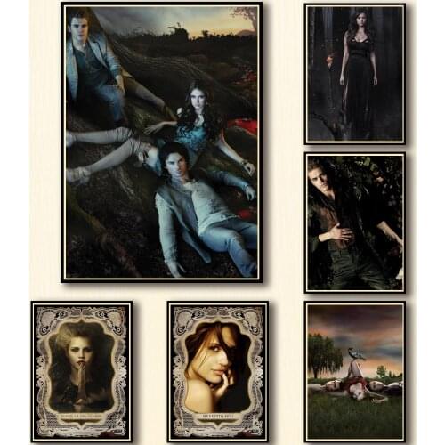 31 Designs Tv Show The Vampire Diaries Whitepaper Poster Artwork Painting Funny Fancy Wall Sticker for Coffee House Bar