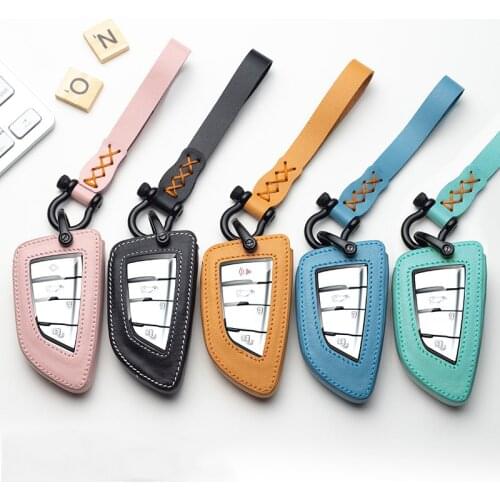 Genuine Leather Car Smart Remote Key Cover Case Holder For BMW X1 X3 X4 X5 X6 E90 E60 E36 E93 F15 F16 F48 G30 F11 F30 Accessorie