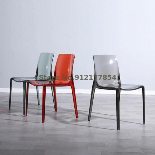 Nordic New Products 20 Designer Light Luxury Crystal Transparent Non-acrylic Dining Chair European-style Simple Neo-classical In