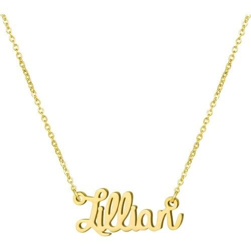 Stainless Steel Name Necklace Personalized Name Pendant Necklaces Joias Feminina