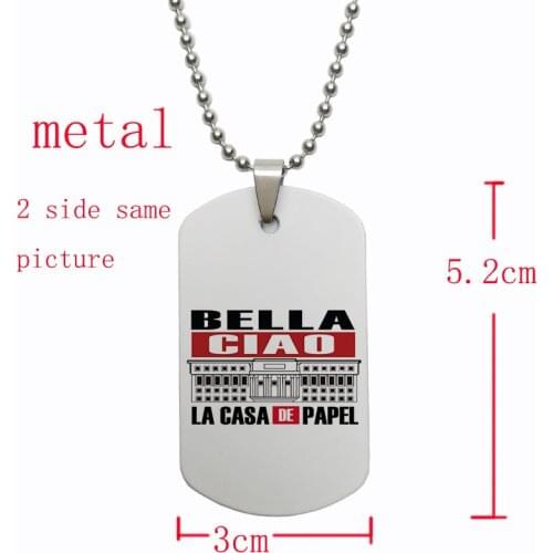 Spain TV La Casa De Papel Necklaces Figure print The House of Paper Necklace Xmas Friend cosplay Gift Jewelry both side print