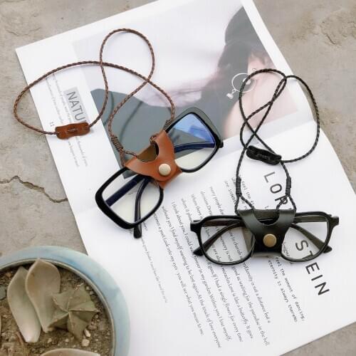 Simple Fashion Leather Sunglasses Rope Chain Hooks Chains Eyeglass Spectacles Holder Cord Lanyard Portable Hanging Bag Necklaces