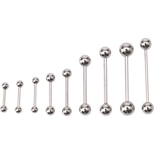 10PCS Simple Bars Body Piercing Sexy Stainless steel Ball Tongue Navel Nipple Barbell Rings Women Body Jewelry
