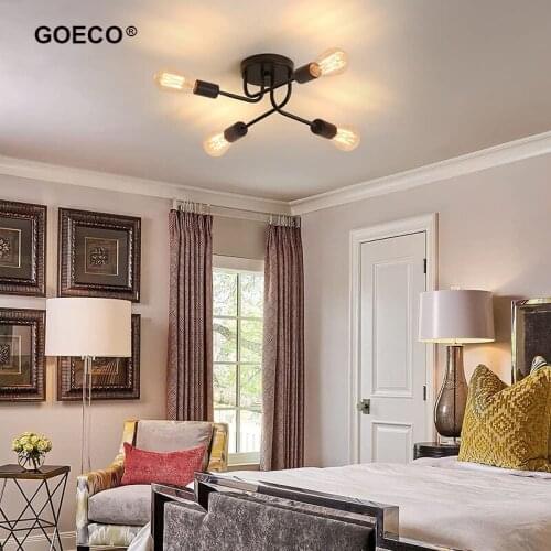Retro Ceiling Lamp Industrial Multiple Rod Wrought Iron Ceiling Light Living Room Bedroom Cafe Restaurant Bar Home Decor E27