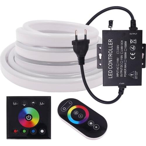 220V RGB Neon Light Bluetooth WIFI Led Neon Strip SMD5050 RGB LED Tape Waterproof Neon Sign Flexible Rope With Remote Control