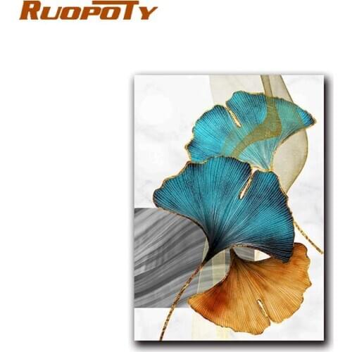 RUOPOTY 60x75cm Framed Painting By Numbers Kits For Adults Handmade Unique Gift Color Leaves Landscape Oil Picture Number Craft