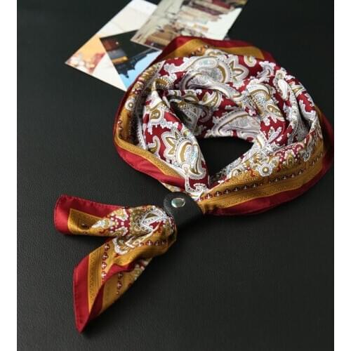 Sring Summer Scarf for Women Casual Mens 50*50cm Paisley Cashew Flower Ascot Cravat Ties Fashion Floral Pocket Square for Party