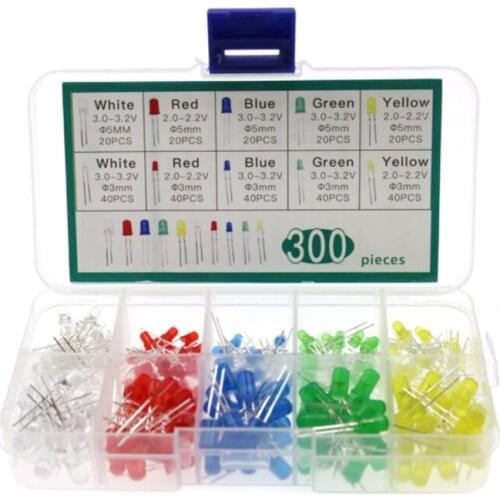 F5+F3mm LED Light Emitting Diodes Kit With Storage Box Red Yellow Blue Green White Assorted Colors Light Accessories