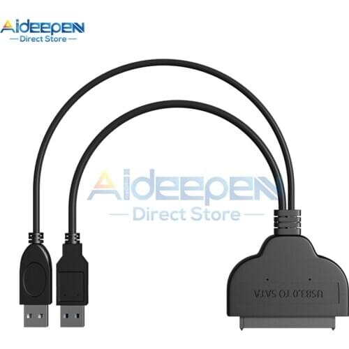 USB 2.0 3.0 to Sata 22 Pin Adapter Cable For 2.5'' SATA SSD HDD Hard Disk Drive Converter Dual USB Sata Cable
