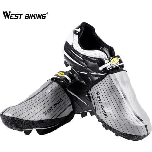 WEST BIKING Half Foot Bike Shoe Covers Safety Reflective Cycling Road MTB Bike Half Palm Overshoes Waterproof Bicycle Shoe Cover