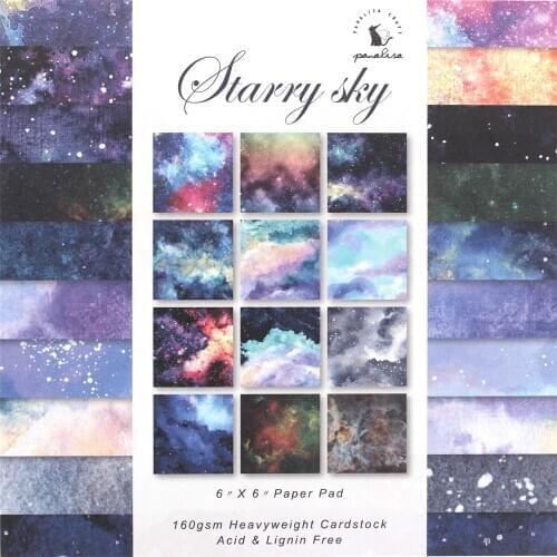 YPP CRAFT 12 Sheets Starry Sky Scrapbooking Pads Paper Origami Art Background Paper Card Making DIY Scrapbook Paper Craft
