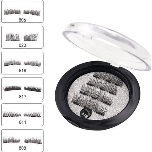 1 Pair of 3D Magnetic False Eyelashes Handmade Natural Long Eyelash Extension