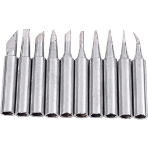 10 Tip Set Tips Soldering Tip Set for Soldering Iron 900-T-I/ BK/ 1.6D/ 2.4D/ 3.0D/ 2C/ 3C/ 4C NEW