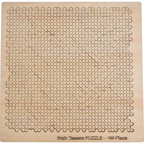 100PCS Wooden Puzzle Irregular Polygon Jigsaw Puzzle Set For Adults Children Intellectual Training Jigsaw Game Educational Toys