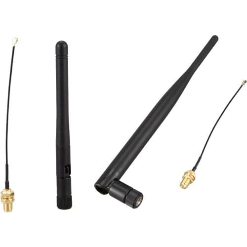 2 Set 900-1800MHZ Antenna GSM RP-SMA Plug Rubber Waterproof Lorawan Antenna + IPX to SMA Cable Extension, 3Dbi & 5Dbi