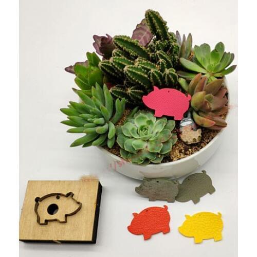 2 designs designer leather craft template pig modeling die cutting knife mould for hand machine punching tool set