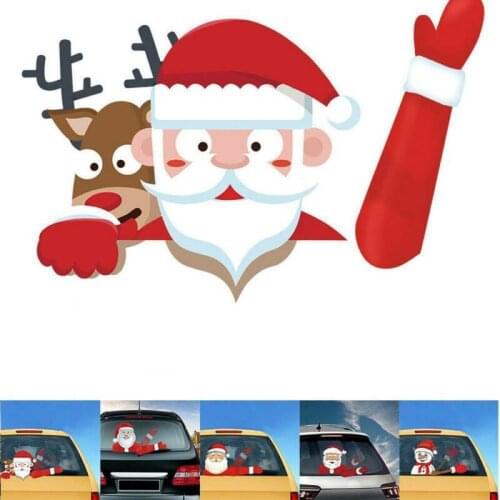2019 New Car Accessories Christmas Auto Decorations DIY Car Sticker Windshield Santa Claus Cute Window Decals Car Wiper Sticker