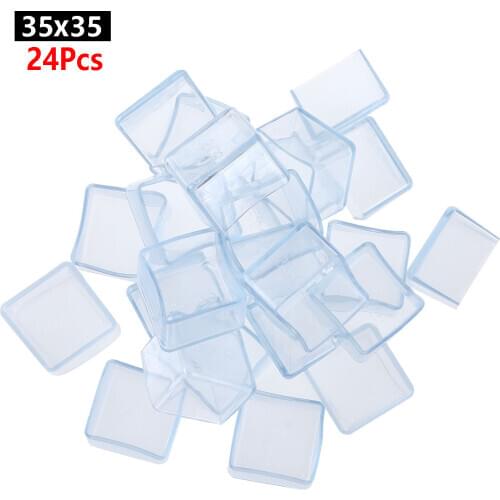 24Pcs Transparent PVC Table Chair Leg Caps Floor Protectors Non-slip Furniture Feet Protection Table Feet Cover Pads