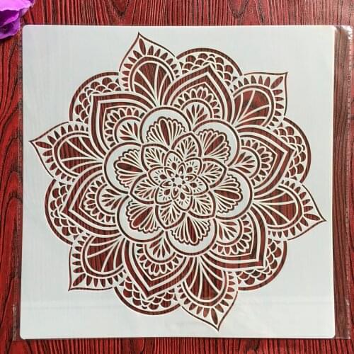 30 * 30cm diy craft mandala mold for painting stencils stamped photo album embossed paper card on wood, fabric,wall,Floor, tiles