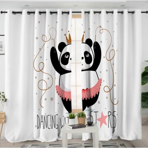 3D Window Curtains Cortinas De Dormitorio Cute Panda Print Bedding Room Home Decor Rideau De Fenetre Drapes Cotinas Rideau Salon