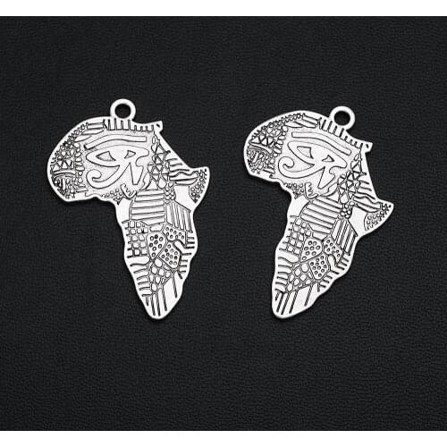 4pcs/Lots 40x27mm Antique Silver Plated Egyptian Africa Charms Eye of Horus Pendants Creative Jewelry Making Parts Hand Made