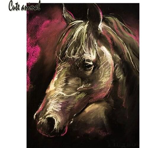 DIY round square diamond embroidery animal horse pattern cross stitch kits 5d diamond painting rhinestone decoration home art
