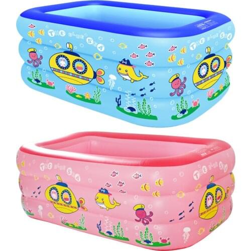 Safe PVC Inflatable Swimming Pool Swimming Pool Childrens Paddling Pool Portable Durable Indoor Vacation Outdoor 130cm Sea