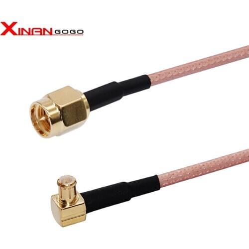 2pcs RF coaxial connector SMA Male Plug to MCX Male Right Angle RF Pigtail Cable RG316 15CM