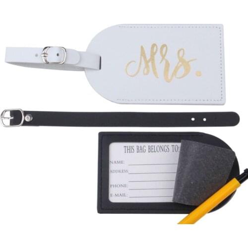 Mr Mrs Leather Passport Case Holder with Luggage Tags Travel ID Credit Card Protector for Women Couples