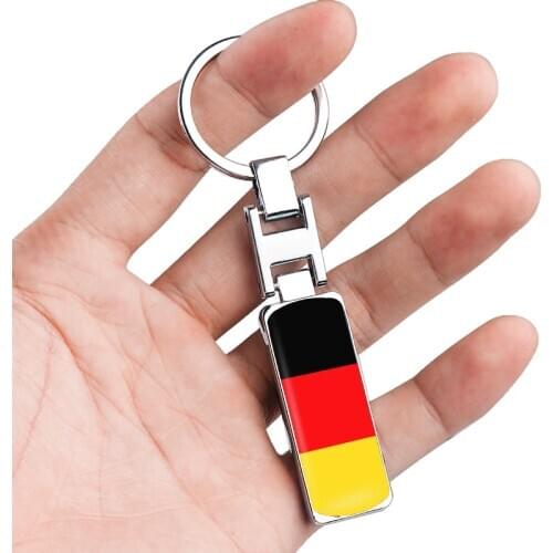 Metal 3D Germany Flag Badge Emblem Keychain Keyring Decoration for Benz BMW Audi Subaru Motorcycle Key Chain Ring Car accessorie