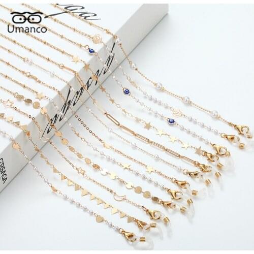 Trendy Gold Sunglasses Chain for Women Moon Star Pearl Pendant Mask Glasses Chains Anti-Drop Lanyard Necklace Eyeglasses Jewelry