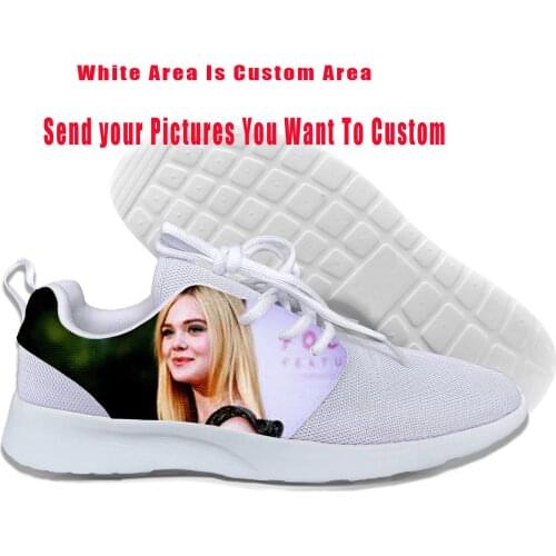 2019 Hot Cool Fashion Funny Summer High Quality Sneakers Handiness Casual Shoes 3D Printed For Men Women Actress Elle Fanning