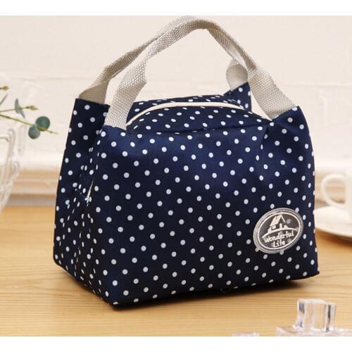 Fashion Simpl etriped Dot Portable Lunch box Bag Thermal Insulated Cold keep Food Safe Stripe warm Lunch bags For Girls Women