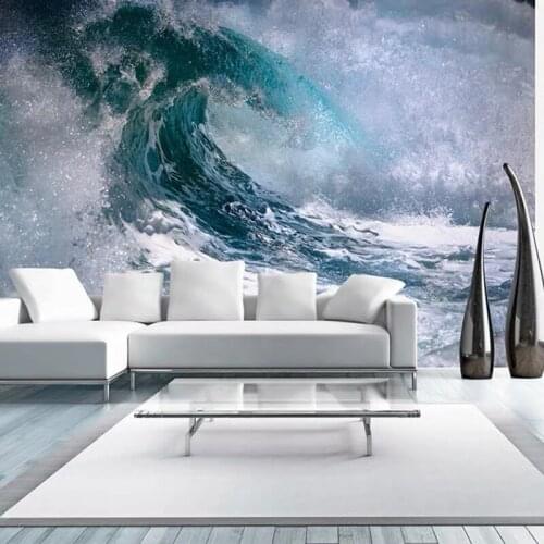Bacaz Custom Photo Wallpaper 3D Abstract Scenery Sea Living Room Sofa TV Background Wall Covering Mural Wallpapers For Wall